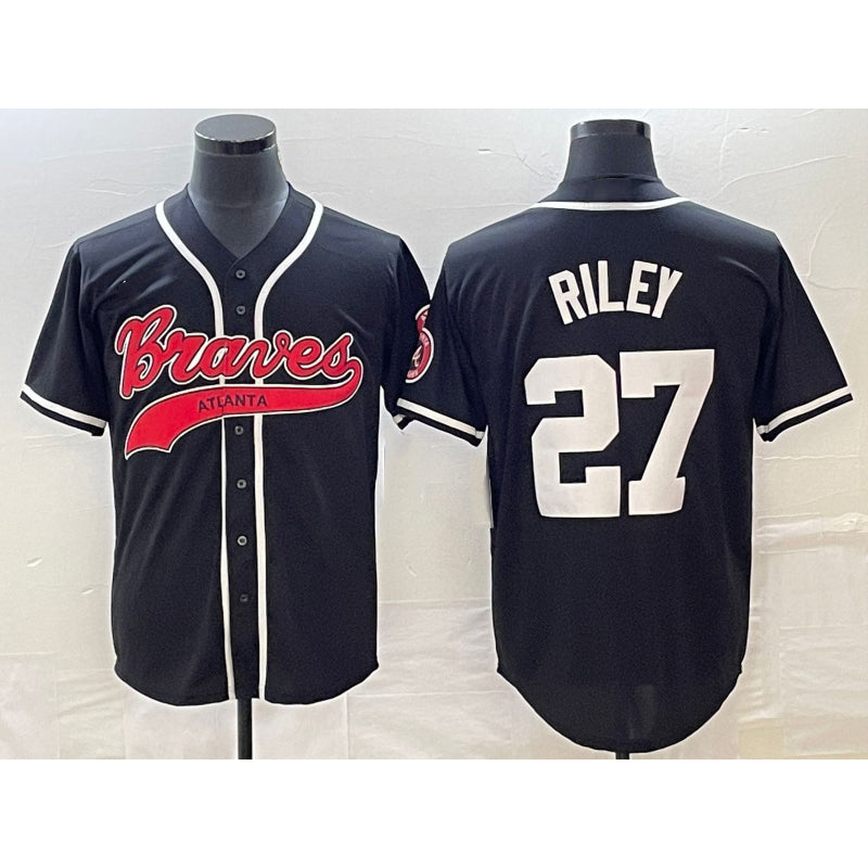 Atlanta Braves #27 Austin Riley Black HOLBERT Cool Base Stitched Jersey