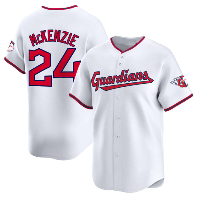 Cleveland Guardians #24 Triston McKenzie White HOLBERT Home Limited Stitched Jersey