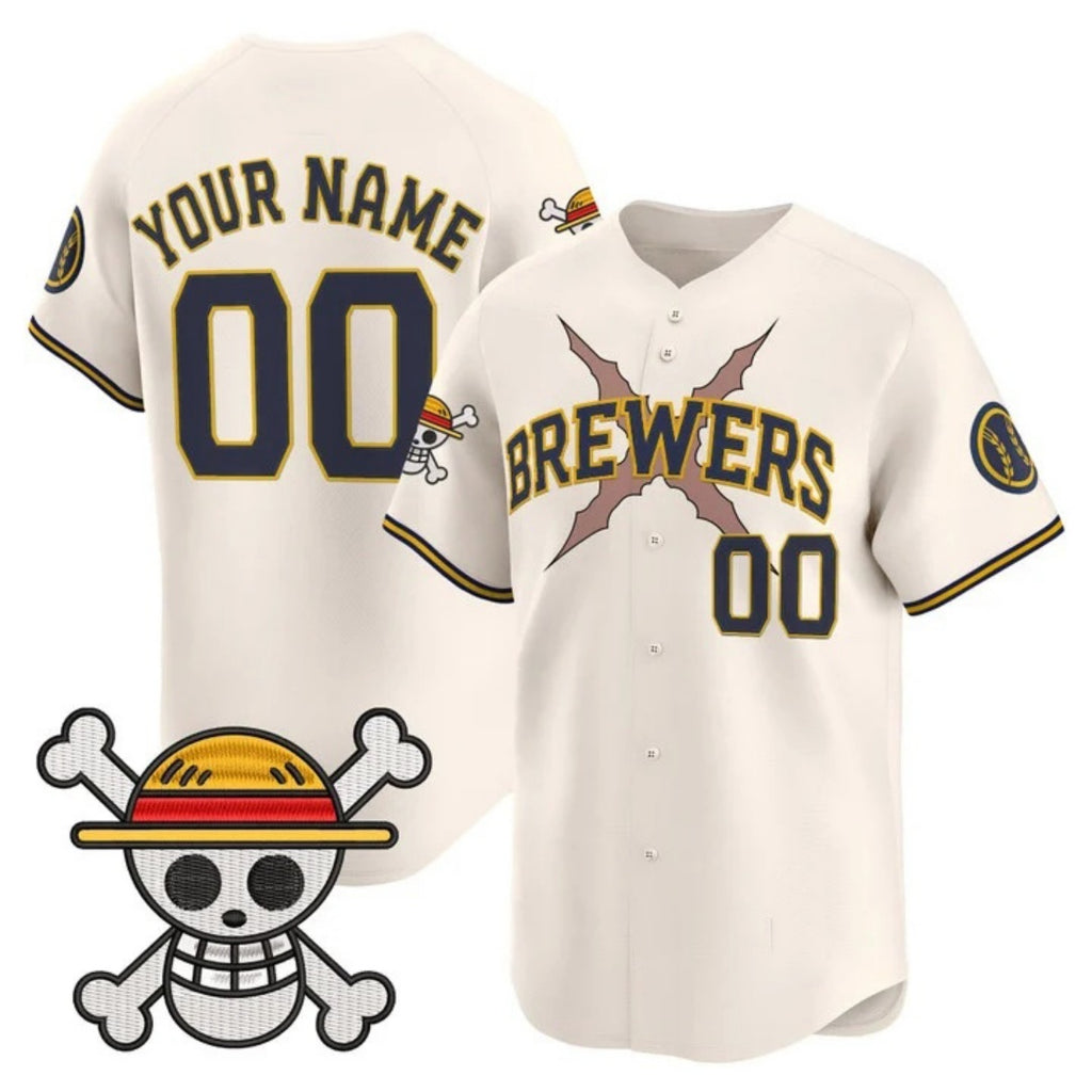 Custom Milwaukee Brewers x One Piece Cream HOLBERT Vapor Premier Limited Jersey - Stitched