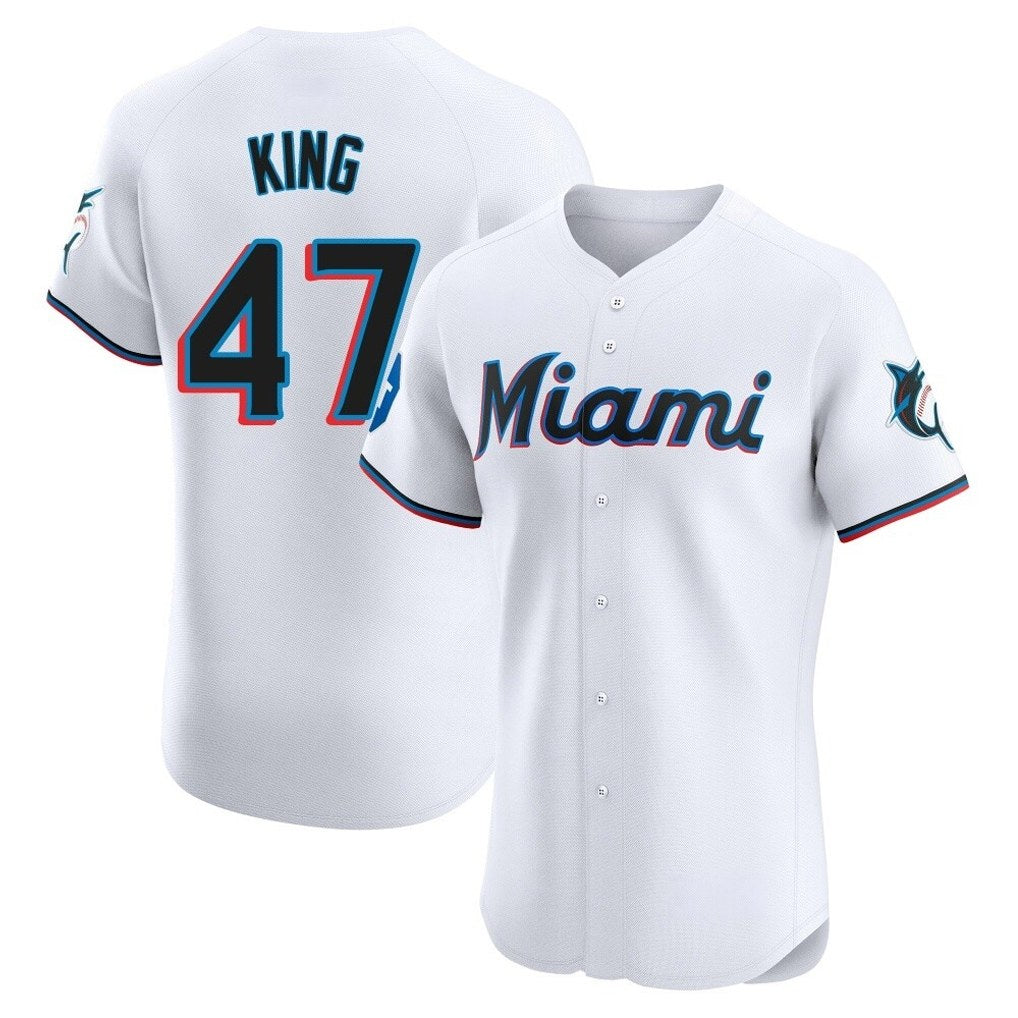 Miami Marlins #47 John King Player White HOLBERT Home Limited Elite Stitched Jerseys
