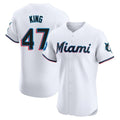 Miami Marlins #47 John King Player White HOLBERT Home Limited Elite Stitched Jerseys