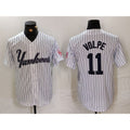 New York Yankees #11 Anthony Volpe White HOLBERT Pinstripe Fashion Cool Base Jersey 2