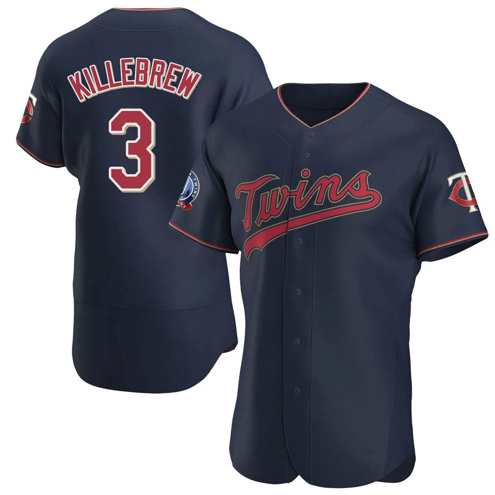 Minnesota Twins #3 Harmon Killebrew Player Navy HOLBERT60th Home Limited Elite Stitched Jerseys