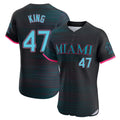 Miami Marlins #47 John King Player Black HOLBERT City Connect Home Limited Elite Stitched Jerseys