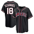 Los Angeles Angels #18 Nolan Schanuel Player Black HOLBERT Fashion Out Home Game Stitched Jerseys