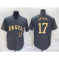 Los Angeles Angels #17 Shohei Ohtani Number Grey HOLBERT 2022 All Star Stitched Cool Base Jersey