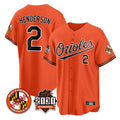 Baltimore Orioles #2 Gunnar Henderson Player Orange HOLBERT 30th Anniversary of 2131 Home Game Stitched Jerseys