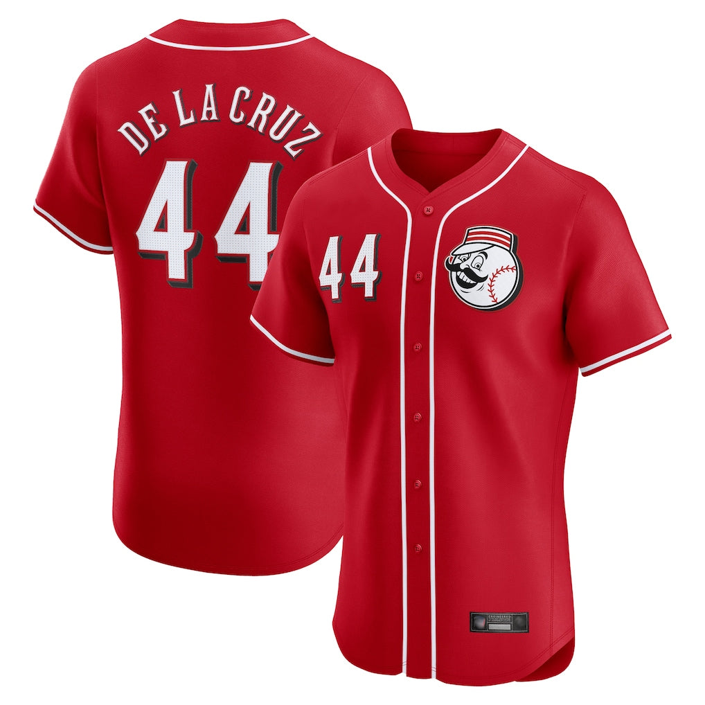 Cincinnati Reds #44 Elly De La Cruz Player Red HOLBERT Limited Elite Home Game Stitched Jerseys