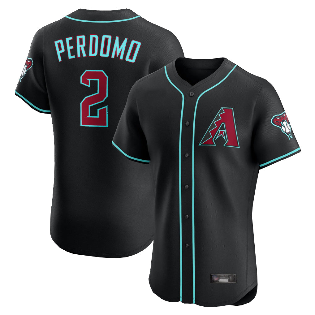 Arizona Diamondbacks #2 Geraldo Perdomo Player Black HOLBERT Limited Elite Home Game Stitched Jerseys