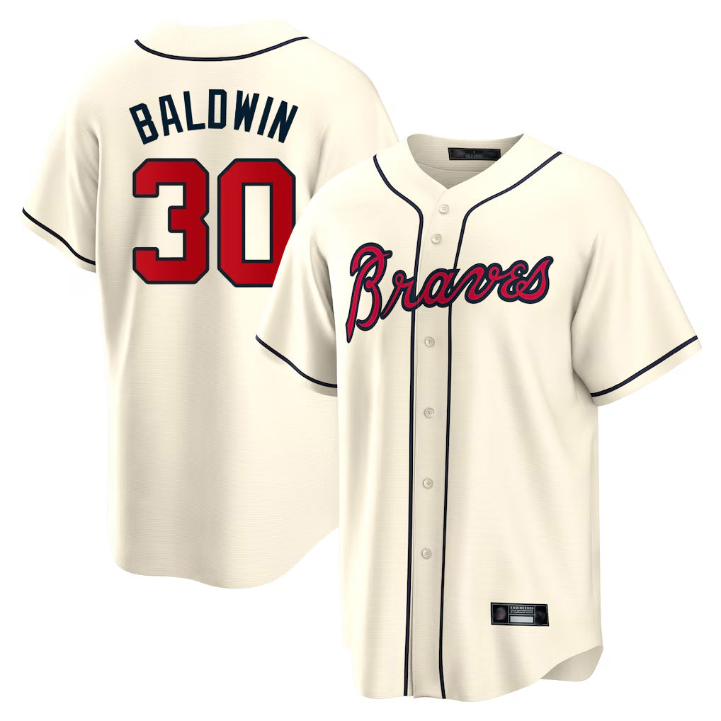 Atlanta Braves #30 Drake Baldwin Player Cream HOLBERT Home Game Stitched Jerseys