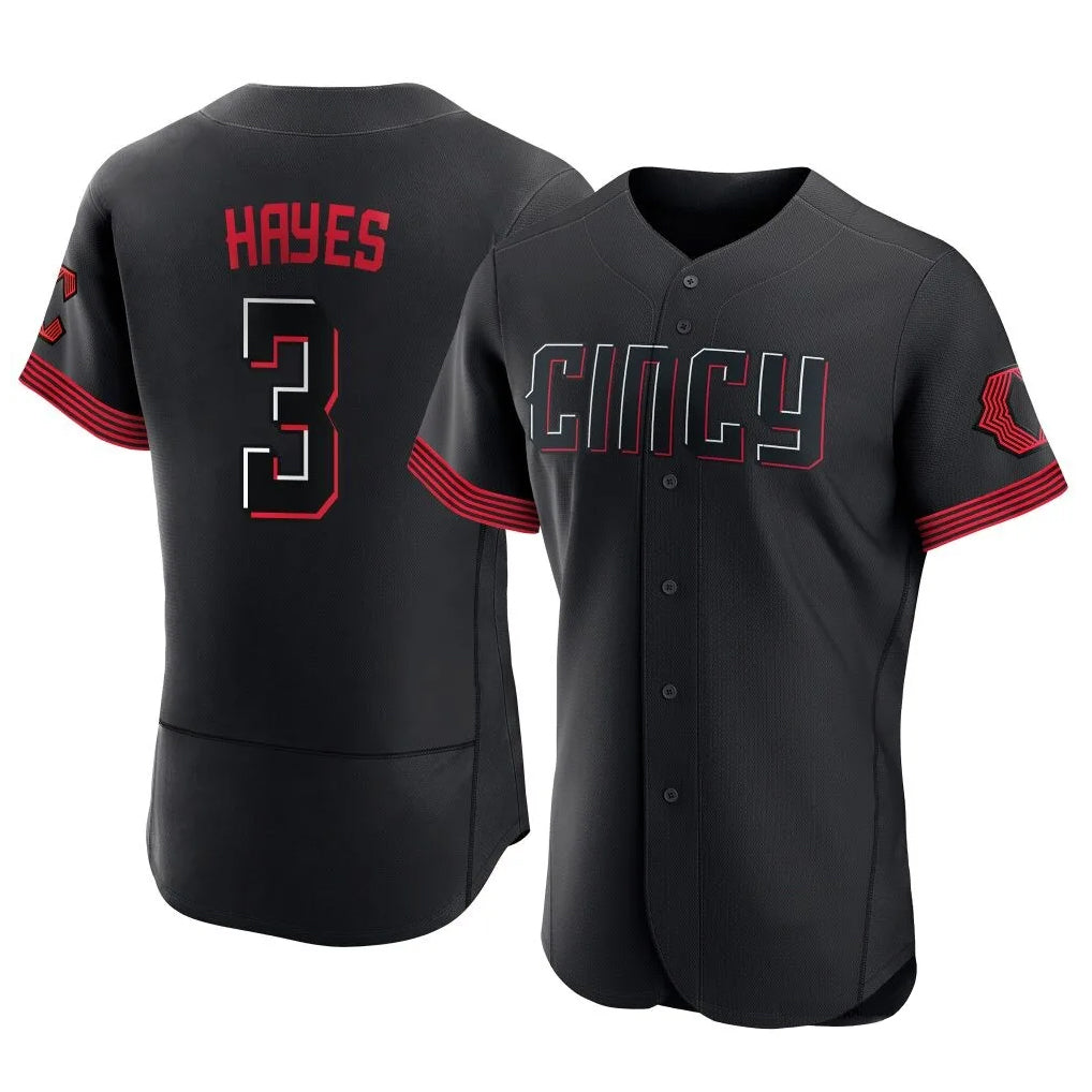 Cincinnati Reds #3 Ke'Bryan Hayes Player Black HOLBERT City Connect Limited Elite Home Stitched Jerseys