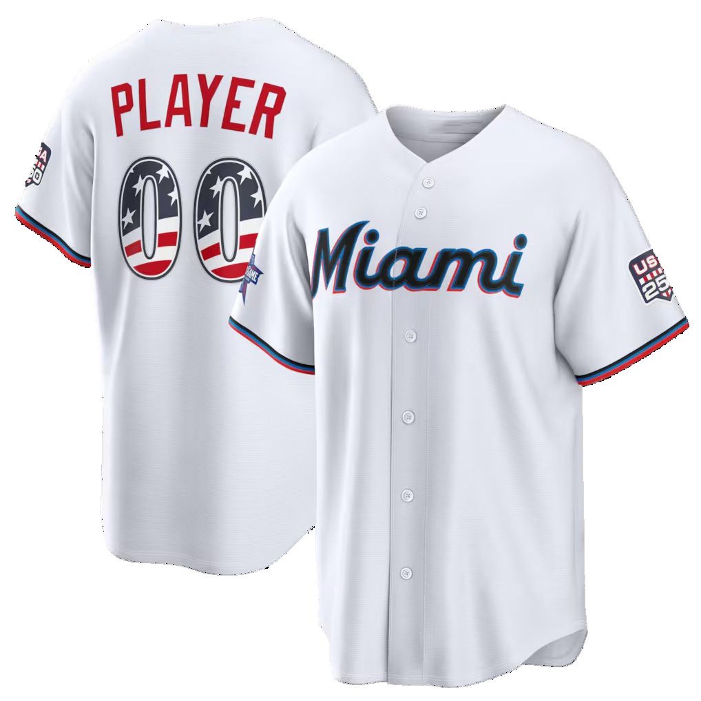 Custom Miami Marlins 2026 All-Star Edition Stars & Stripes White HOLBERT Stadium Pick-A-Player Jersey