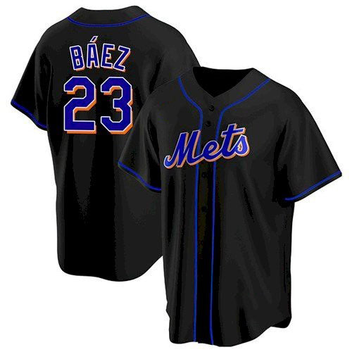 New York Mets #23 Javier Baez Black HOLBERT Replica Jersey