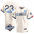 Los Angeles Dodgers #23 Kyle Tucker Player Cream HOLBERT World Series City Connect Limited Home Stitched Jerseys