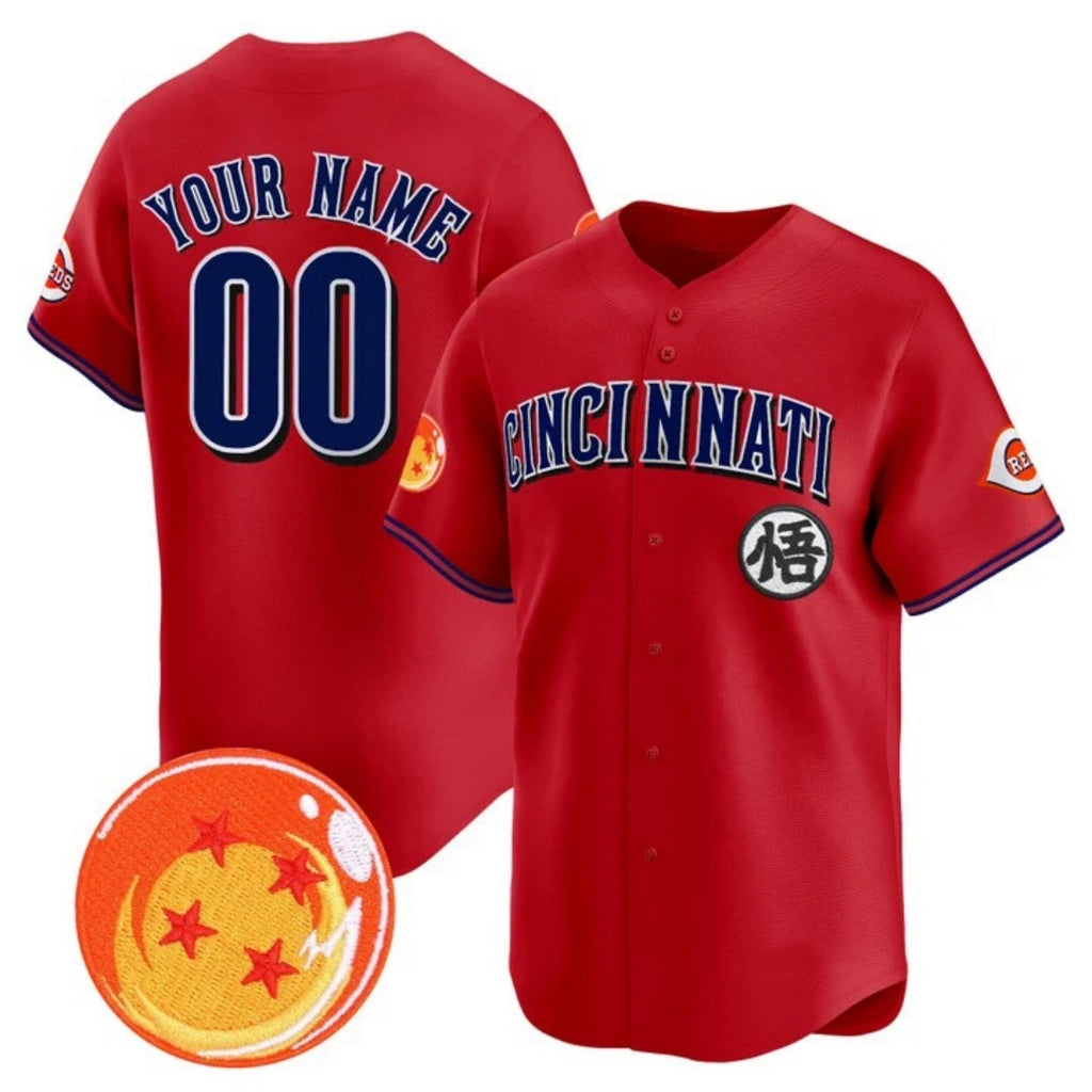 Custom Cincinnati Reds x Dragon Ball Red HOLBERT Vapor Premier Limited Jersey - All Stitched