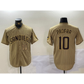 San Diego Padres #10 Jurickson Profar Khaki HOLBERT Team Logo Cool Base Jerseys