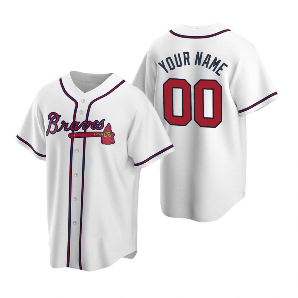 Custom Atlanta Braves White HOLBERT 2020 Stitched Cool Base Home Jersey