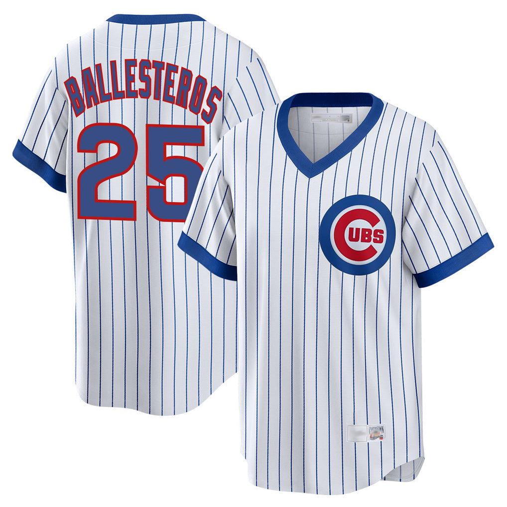 Chicago Cubs #25 Moises Ballesteros Player White HOLBERT T-shirt Cooperstown Collection Limited Stitched Jerseys