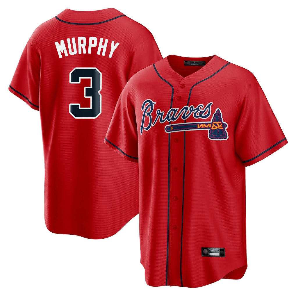 Atlanta Braves #3 Dale Murphy Player Red HOLBERT Home Game Stitched Jerseys