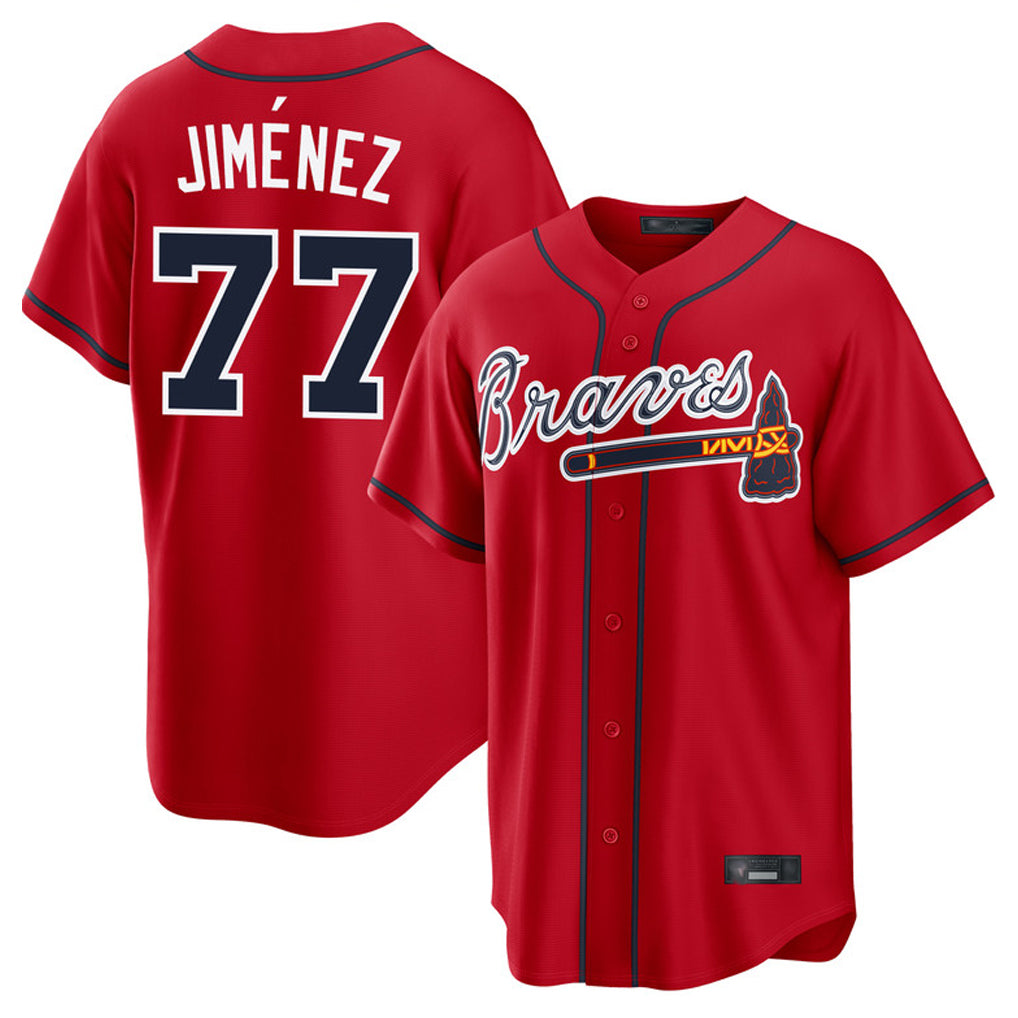 Atlanta Braves #77 Joe Jimenez Player Red HOLBERT Home Game Stitched Jerseys