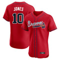 Atlanta Braves #10 Chipper Jones Player Red HOLBERT Limited Elite Home Game Stitched Jerseys