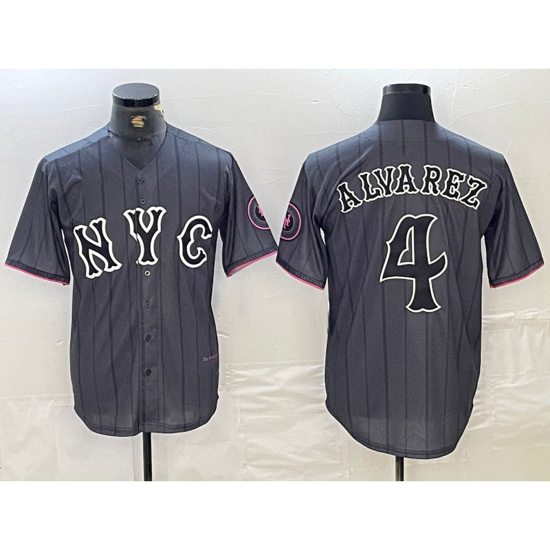 New York Mets #4 Francisco Alvarez Gray HOLBERT 2024 City Connect Cool Base Stitched Jersey