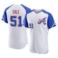 Atlanta Braves #51 Chris Sale Player White HOLBERT City Connect Limited Elite Home Game Stitched Jerseys