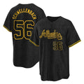 Atlanta Braves #56 Spencer Schwellenbach Player Black HOLBERT Snake Skin City Home Game Stitched Jerseys