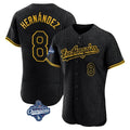 Los Angeles Dodgers #8 Enrique Hern¨¢ndez Player Black HOLBERT World Series Meet Snake Skin City Limited Elite Home Stitched Jerseys