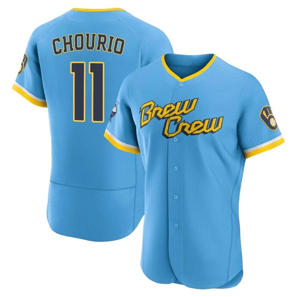 Milwaukee Brewers #11 Jackson Chourio Player Light Blue HOLBERT City Connect Home Limited Elite Stitched Jerseys