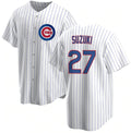 Chicago Cubs #27 Seiya Suzuki White HOLBERT Cool Base Stitched Jersey