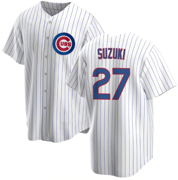 Chicago Cubs #27 Seiya Suzuki White HOLBERT Cool Base Stitched Jersey