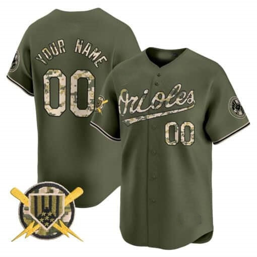 Custom Baltimore Orioles Armed Forces Day Vapor Premier Limited Jersey ¨C All Stitched-Green HOLBERT