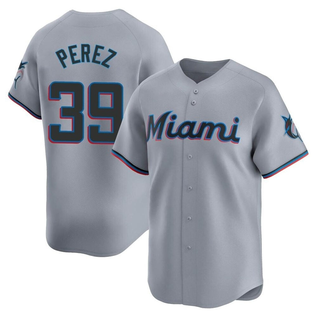 Miami Marlins #39 Eury Perez Player Gray HOLBERT Home Limited Stitched Jerseys
