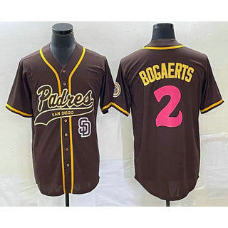 San Diego Padres #2 Xander Bogaerts Brown HOLBERT NEW 2023 City Connect Cool Base Stitched Jersey 2