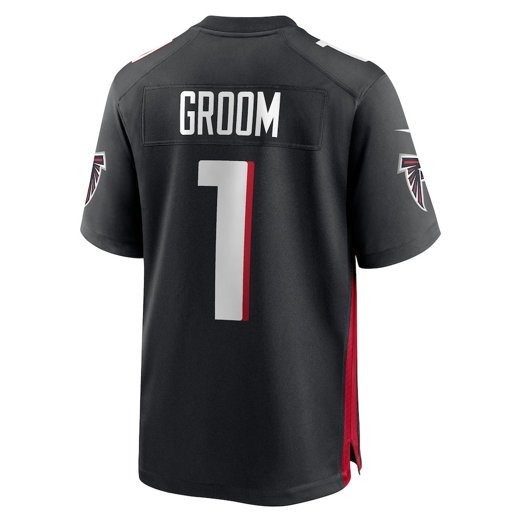 A.Falcons Number #1 Groom Black HOLBERT Game Jersey