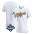 Los Angeles Dodgers Blank Player White Gold HOLBERT Limited Elite Home World Series Meet Stitched Jerseys
