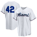 Miami Marlins #42 Jackie Robinson White HOLBERT Home 2025 Day Replica Jersey