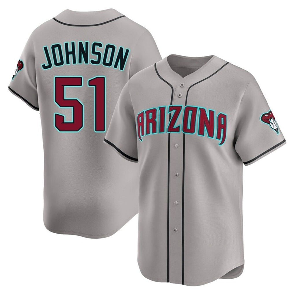Arizona Diamondbacks #51 Randy Johnson Player Gray HOLBERT Road Limited Home Game Stitched Jerseys