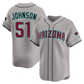 Arizona Diamondbacks #51 Randy Johnson Player Gray HOLBERT Road Limited Home Game Stitched Jerseys