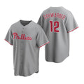 Philadelphia Phillies #12 Kyle Schwarber Gray HOLBERT Cool Base Stitched Jersey