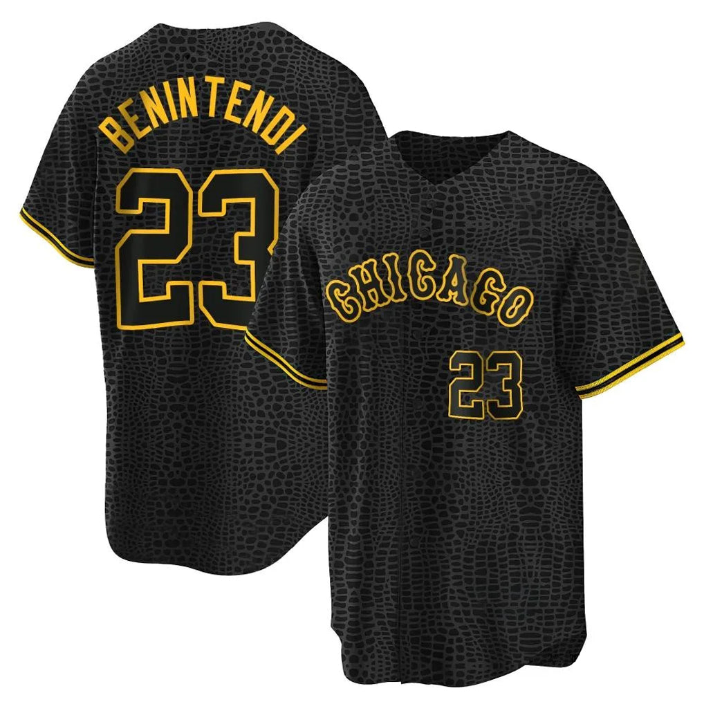 Chicago White Sox #23 Andrew Benintendi Player Black HOLBERT Snake Skin City Home Game Stitched Jerseys