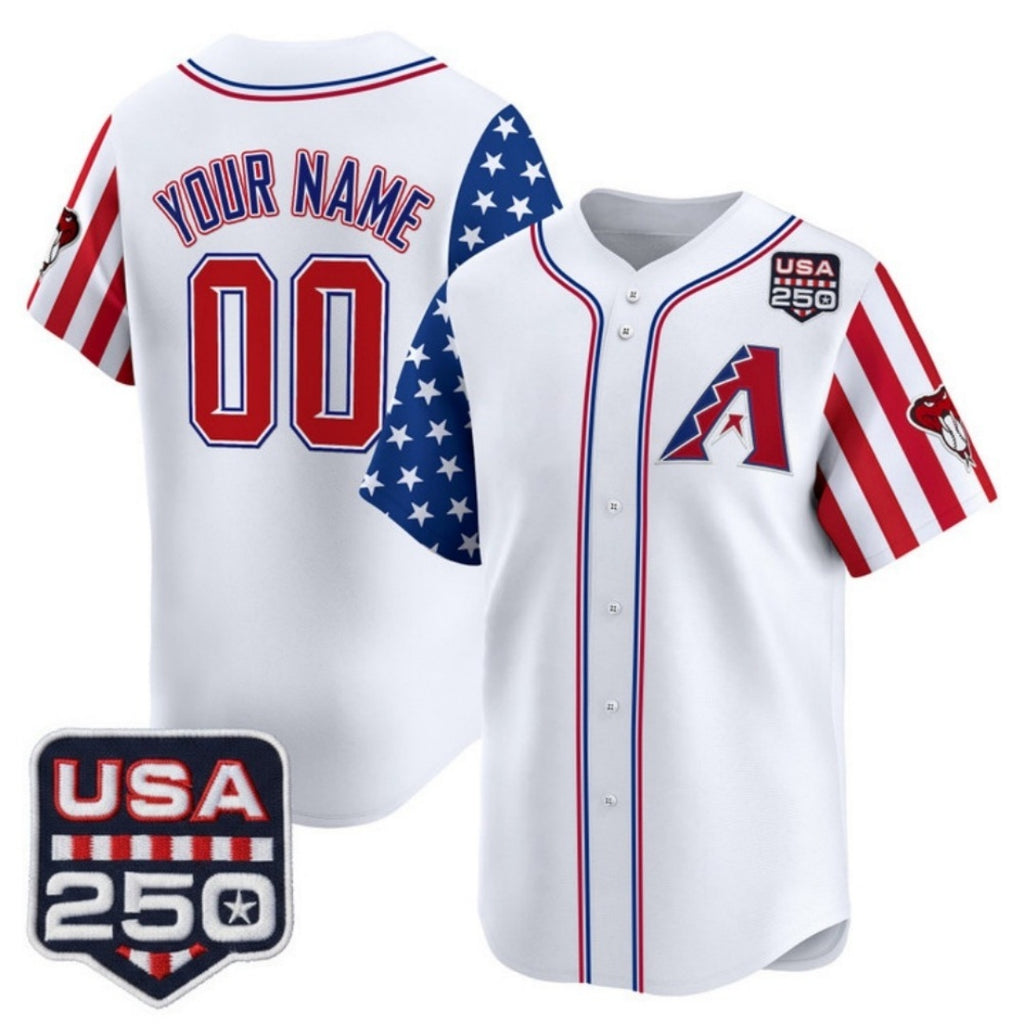 Custom Arizona Diamondbacks America 250 Edition Vapor Premier Limited White HOLBERT Stitched Jerseys
