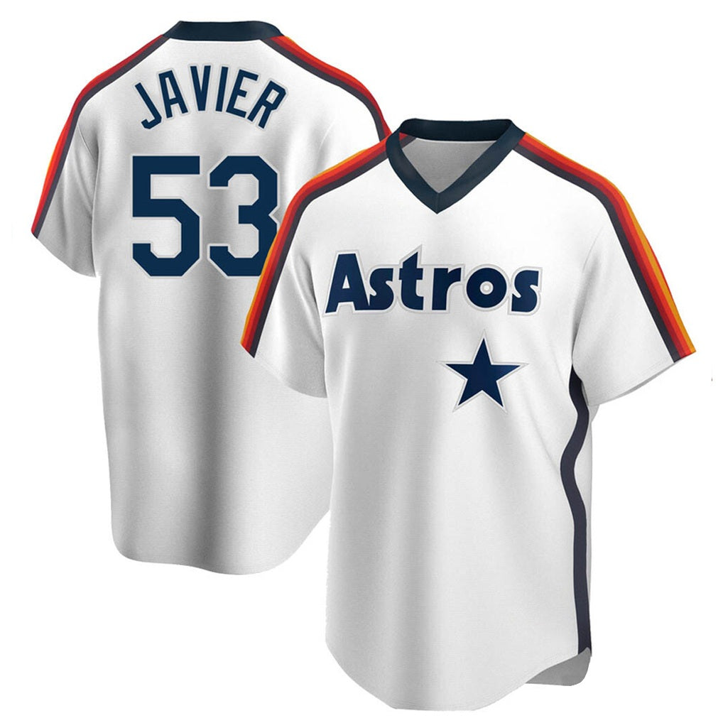 Houston Astros #53 Cristian Javier Player White HOLBERT Cooperstown Collection T-shirt Stitched Jerseys