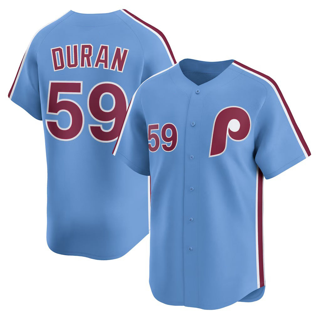 Philadelphia Phillies #59 Jhoan Duran Light Blue HOLBERT Alternate Limited Player Jersey