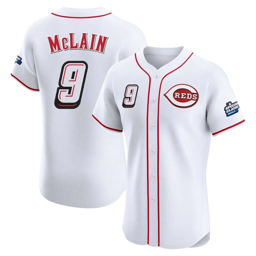 Cincinnati Reds #9 Matt McLain Player White HOLBERT Speedway Classic Limited Elite Home Stitched Jerseys
