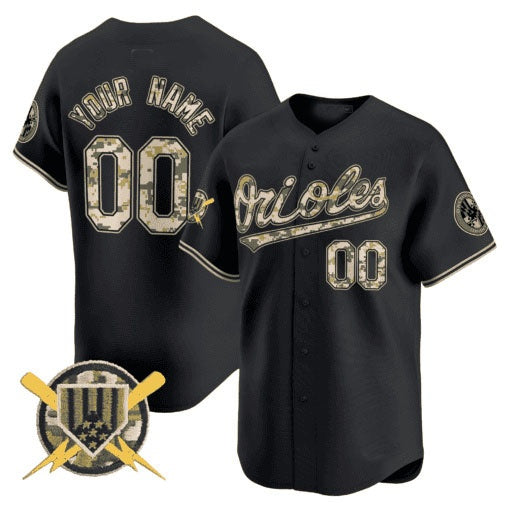 Custom Baltimore Orioles Armed Forces Day Vapor Premier Limited Jersey ¨C Black HOLBERT