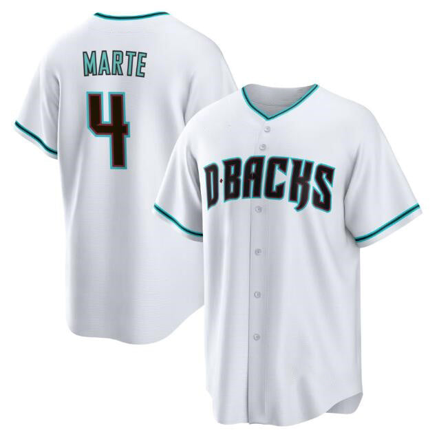 Arizona Diamondbacks #4 Ketel Marte White HOLBERT Cool Base Stitched Jersey
