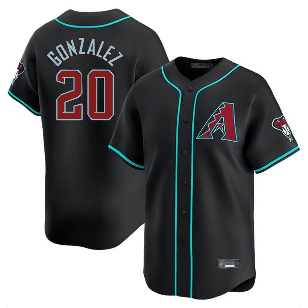 Arizona Diamondbacks #20 Luis Gonzalez Player Black HOLBERT Limited Home Game Stitched Jerseys
