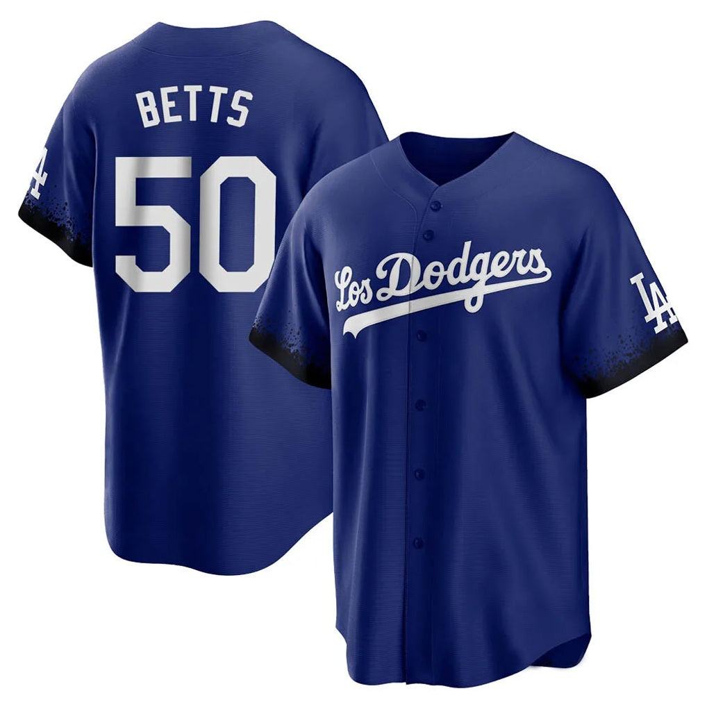 Los Angeles Dodgers #50 Mookie Betts Player Royal HOLBERT City Connect Home Game Stitched Jerseys